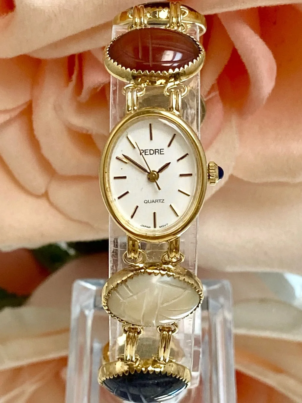 Vintage Pedre Scarab Bracelet Egyptian Revival Gold-tone Ladies Watch
